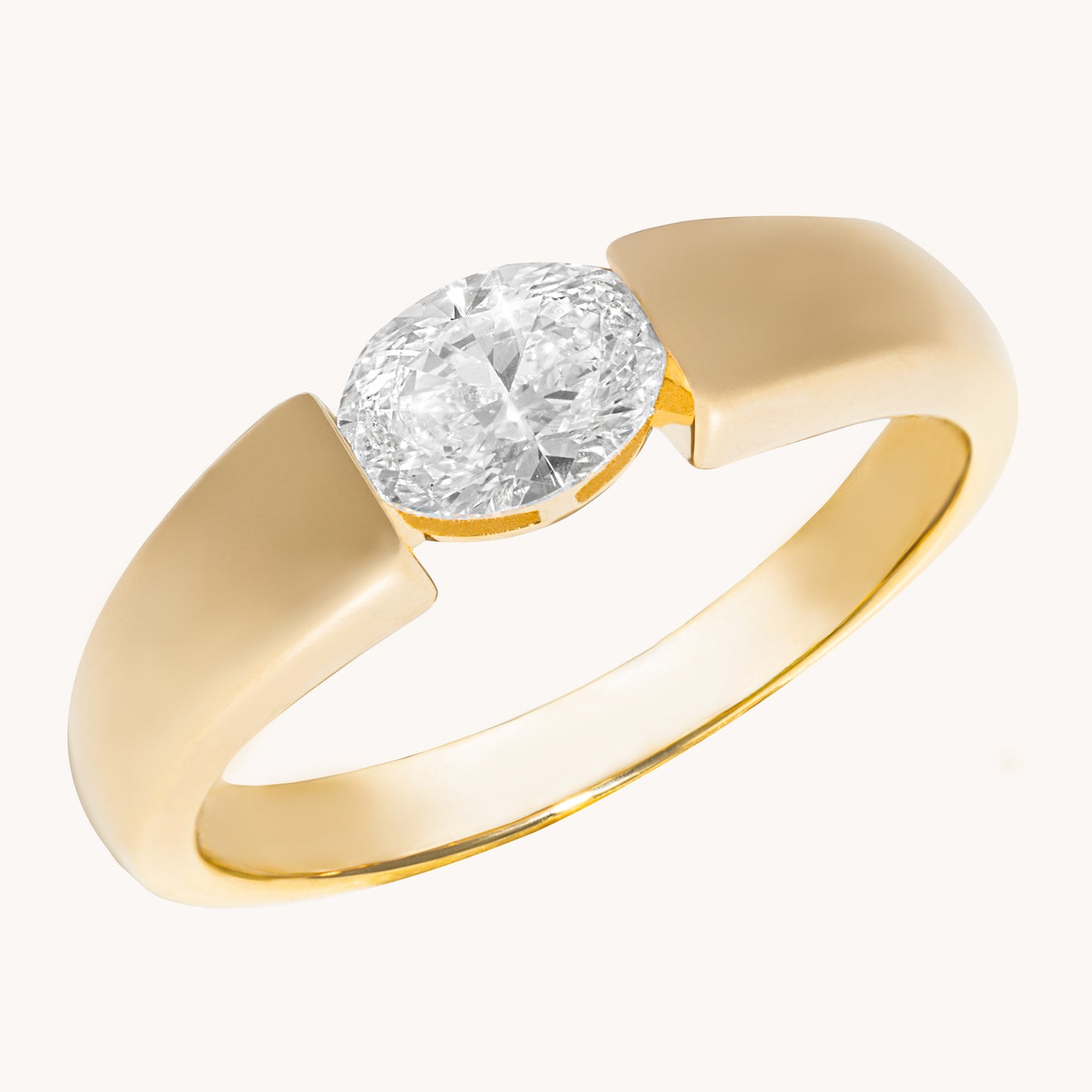 Solitär-Ring von Celeste Diamonds mit Diamanten im Brillantschliff und 1,0 ct