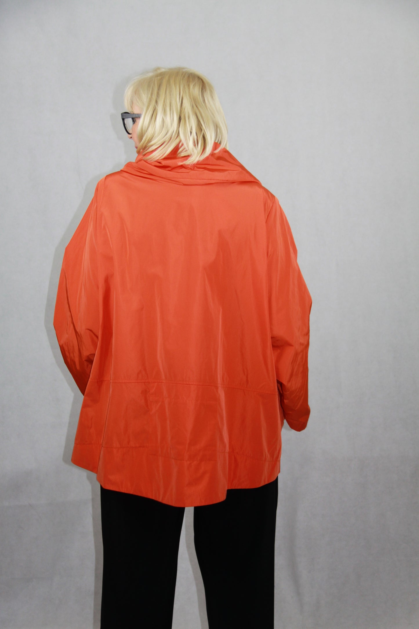 Hopsack Jacke Medium mit Kapuzenkragen im leuchtenden Orange