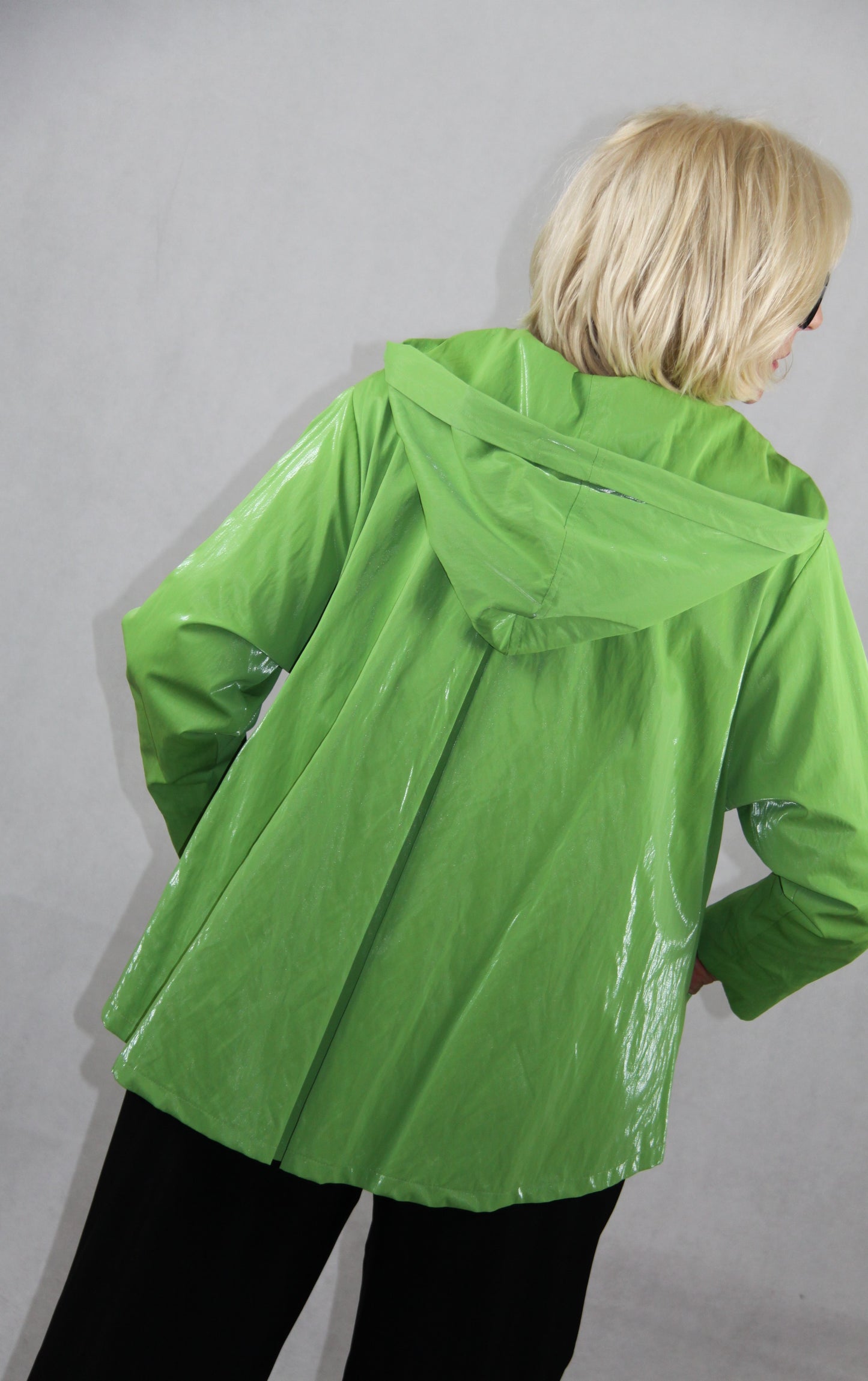 Hopsack Jacke in matter Oberfläche mit Kellerfalte mit Kellerfalte in Neongrün