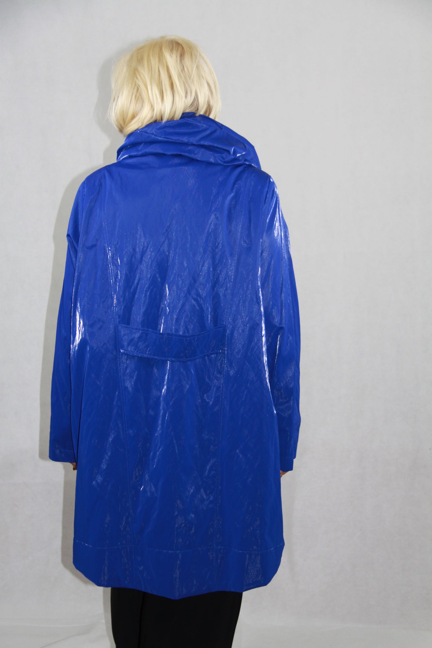 Hopsack Boutique Kurzmantel mit Rückenriegel und Kapuzenkragen