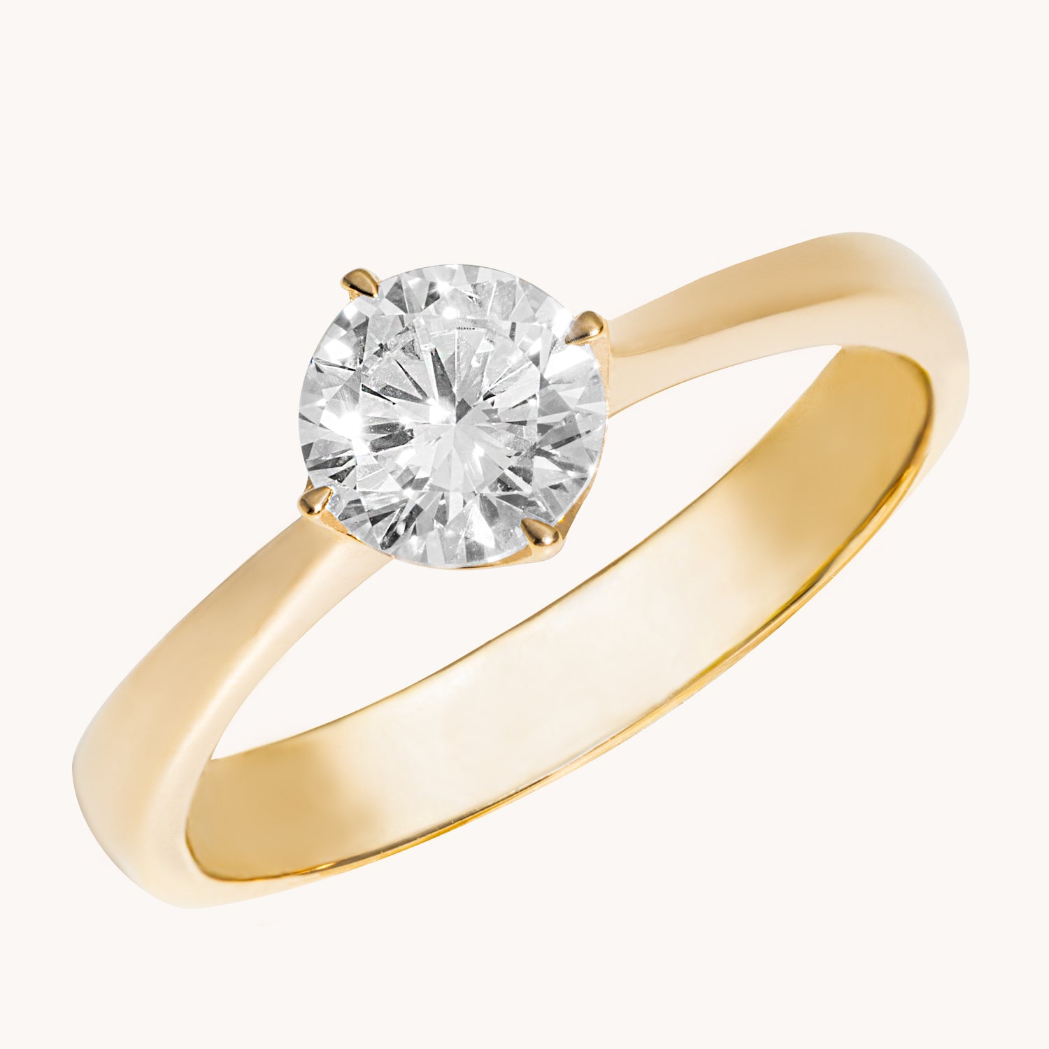Der Lab Grown Diamant mit ca. 1,00 ct ist in eine elegante Krappenfassung gesetzt, wodurch der Stein fast optisch schwebt. 