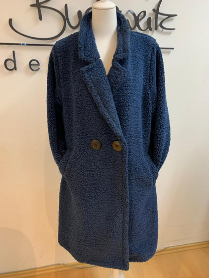 Hopsack Kurzmantel aus weichem Wollgemisch, mit zwei Zierknöpfen