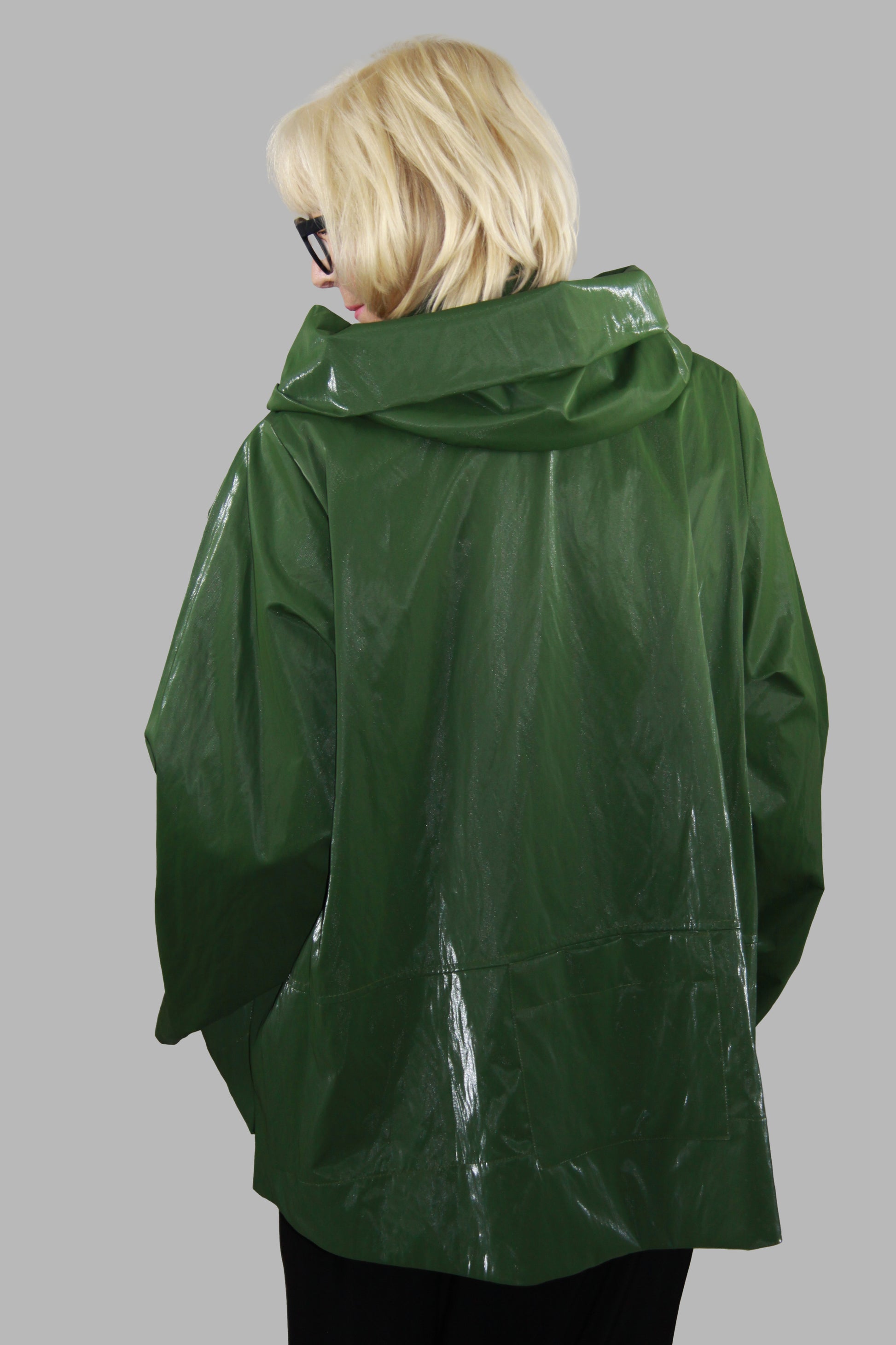 Hopsack Jacke in Forest mit Kragen