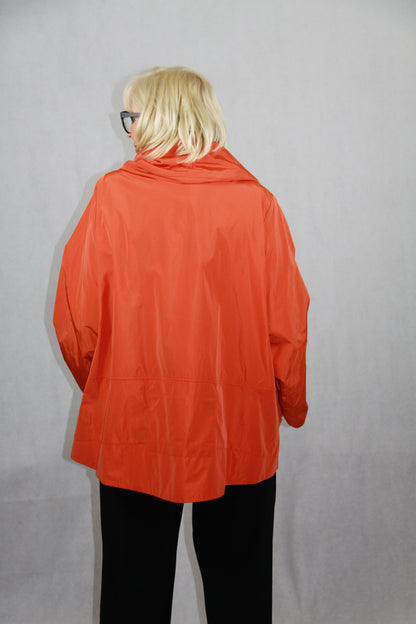 Hopsack Jacke Medium mit Kapuzenkragen im leuchtenden Orange