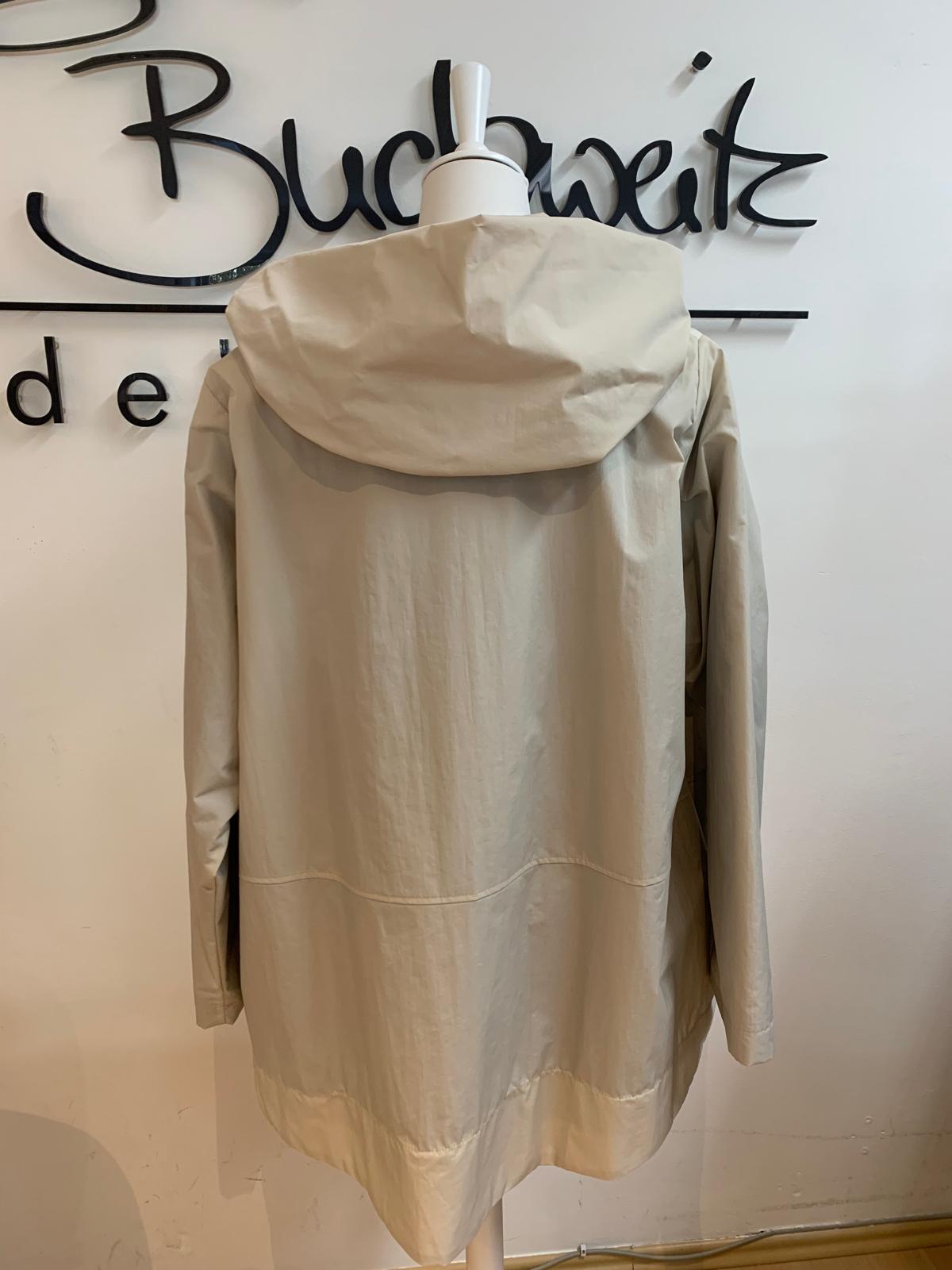 Hopsack Jacke mit Kapuzenkragen, aus ressourcenschonendem recyceltem Material