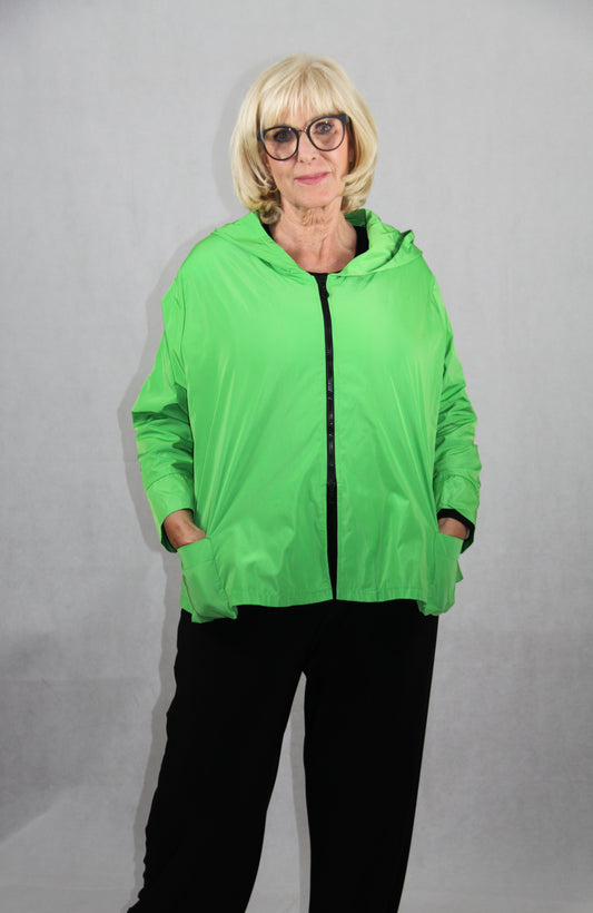 Jacke mit 2-Wege-Reißverschluss und Seitentaschen in Neongrün