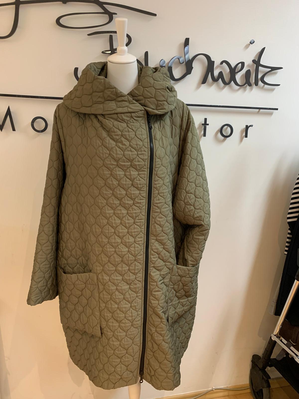 Hopsack Kurzmantel mit Waffelstepp und 2-Wege-Reißverschluss