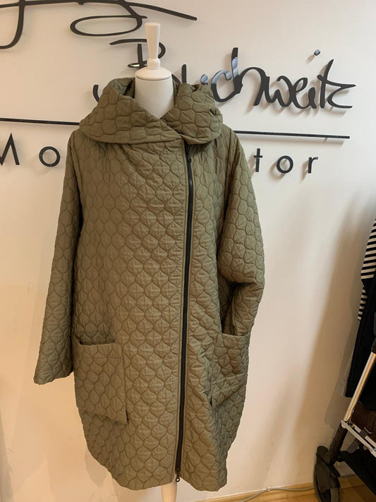 Hopsack Kurzmantel mit Waffelstepp und 2-Wege-Reißverschluss